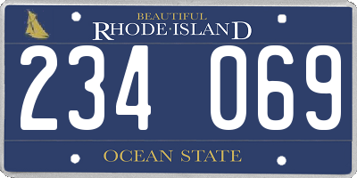 RI license plate 234069