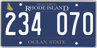 RI license plate 234070
