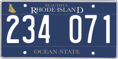 RI license plate 234071