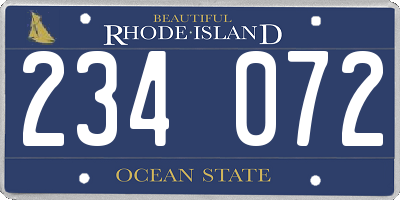 RI license plate 234072