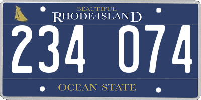 RI license plate 234074