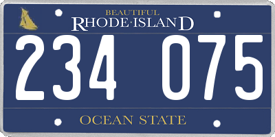 RI license plate 234075