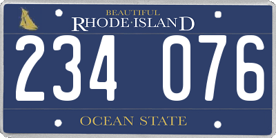 RI license plate 234076