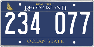 RI license plate 234077