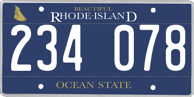 RI license plate 234078