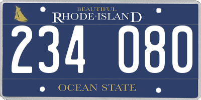RI license plate 234080