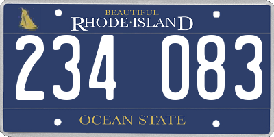 RI license plate 234083