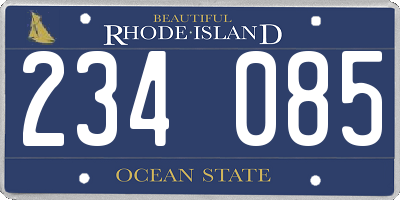 RI license plate 234085