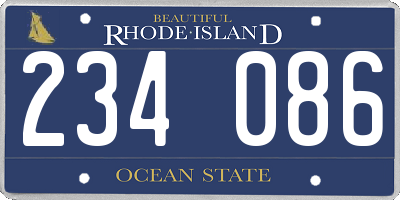 RI license plate 234086