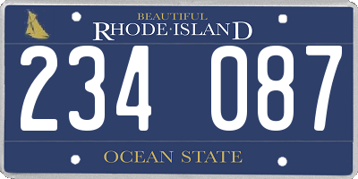 RI license plate 234087