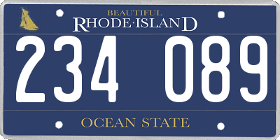 RI license plate 234089