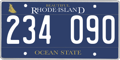 RI license plate 234090
