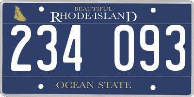 RI license plate 234093