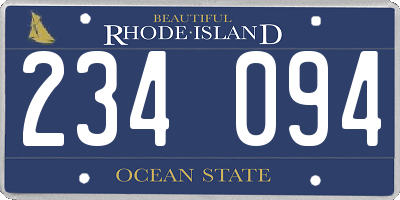 RI license plate 234094
