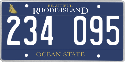 RI license plate 234095