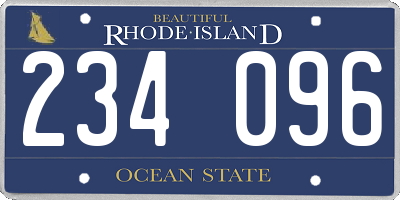RI license plate 234096