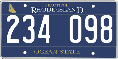 RI license plate 234098