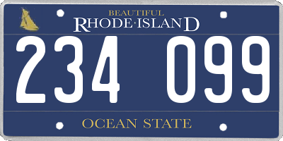 RI license plate 234099
