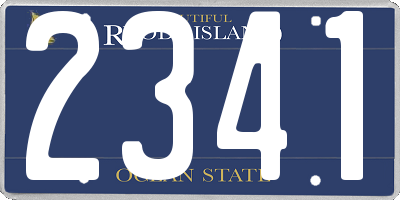 RI license plate 2341