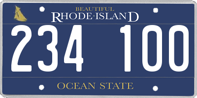 RI license plate 234100