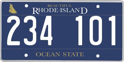 RI license plate 234101