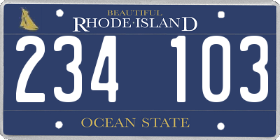 RI license plate 234103