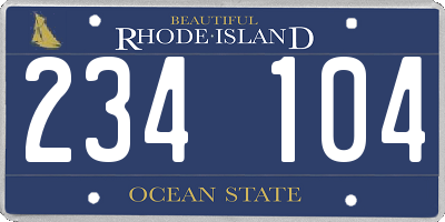 RI license plate 234104