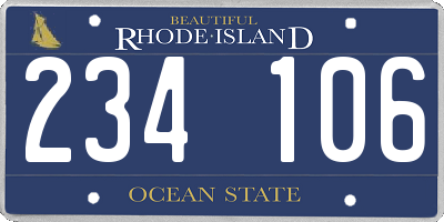 RI license plate 234106