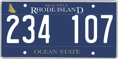 RI license plate 234107