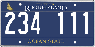 RI license plate 234111