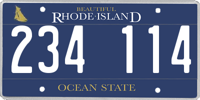 RI license plate 234114