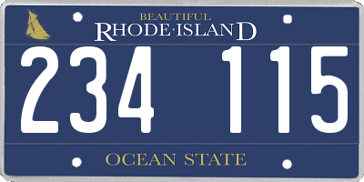 RI license plate 234115