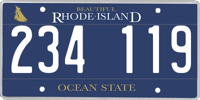RI license plate 234119