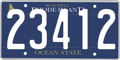 RI license plate 23412