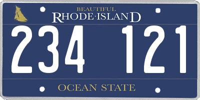 RI license plate 234121