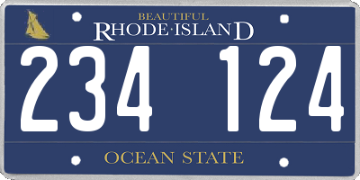 RI license plate 234124