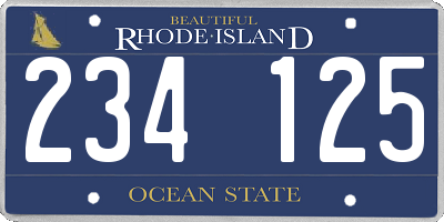RI license plate 234125