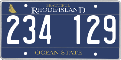 RI license plate 234129