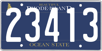 RI license plate 23413