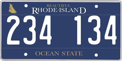 RI license plate 234134