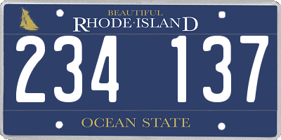 RI license plate 234137