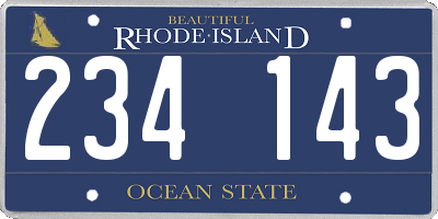 RI license plate 234143