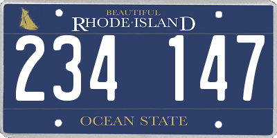 RI license plate 234147