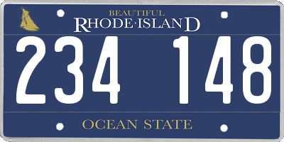 RI license plate 234148