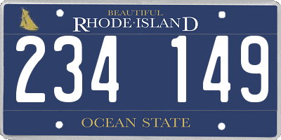 RI license plate 234149
