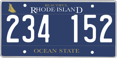 RI license plate 234152