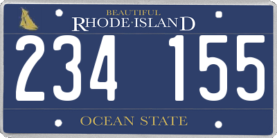 RI license plate 234155