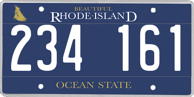 RI license plate 234161