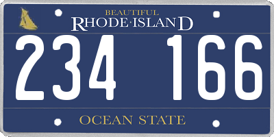RI license plate 234166