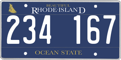 RI license plate 234167